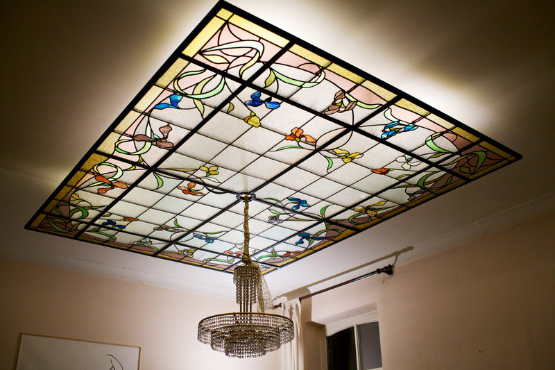Het resultaat, glasraam Art-nouveau