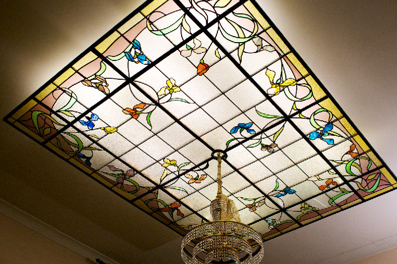 Het resultaat, glasraam Art-nouveau